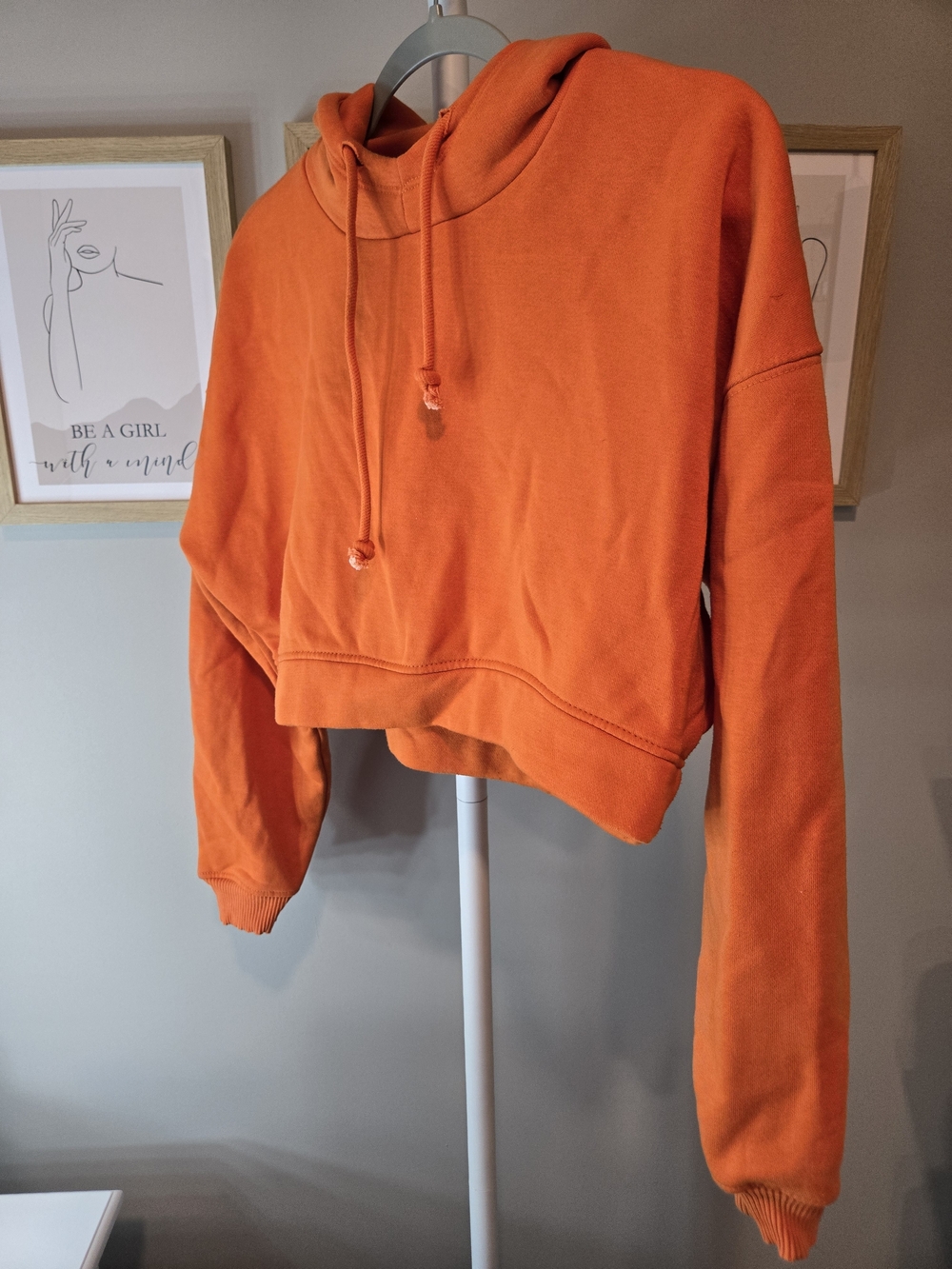 🍁🍂Zara Cropped Orange Women's Hoodie Sweatshirt